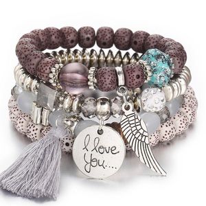 Natural Stone Fashion Tassel Bracelet.